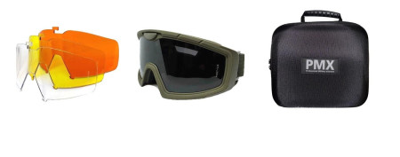 Очки-маска баллистические тактические PMX Impact GG-700SDT KIT ANTI-FOG Прозрачные 96% Жёлтые 89% Оранжевые 51% Серые 23%