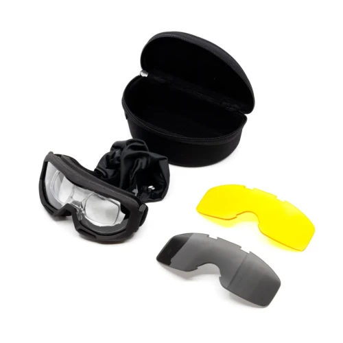 Очки-маска баллистические тактические PMX-Pro Armour GB-500SDTRX KIT Anti-fog Diopter Прозрачные 96% Жёлтые 89% / Серые 23%