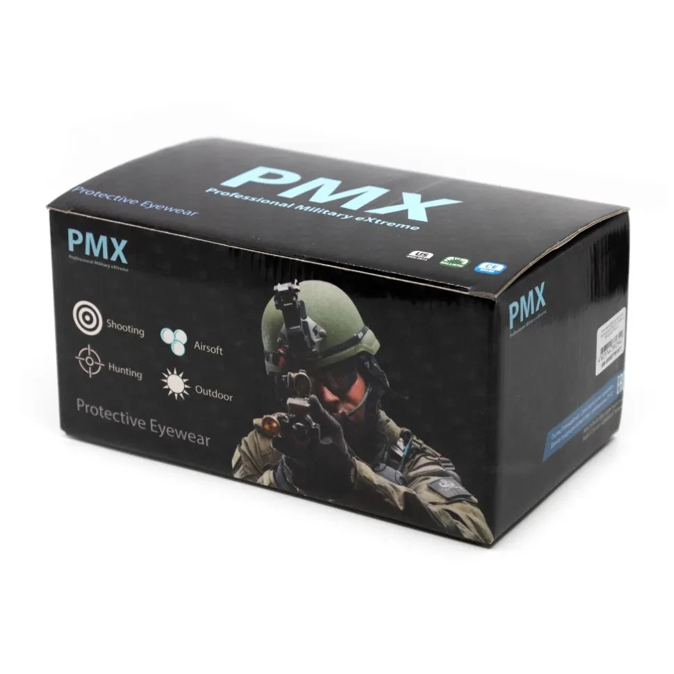 Очки-маска баллистические тактические PMX-Pro Warrion GB-600SDTRX KIT Anti-fog Diopter Прозрачные 96% / Жёлтые 89% / Серые 23%