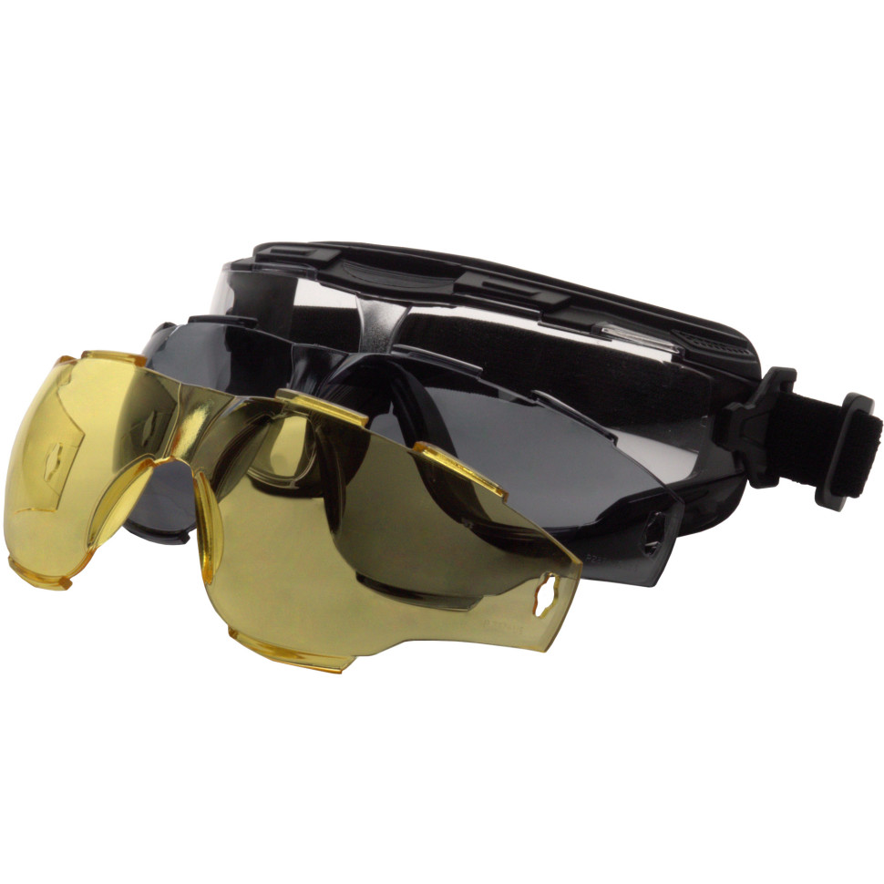 Очки-маска тактические PMX Recrution G-7800 KIT Anti-fog Прозрачные 96% Жёлтые 89% Серые 23%