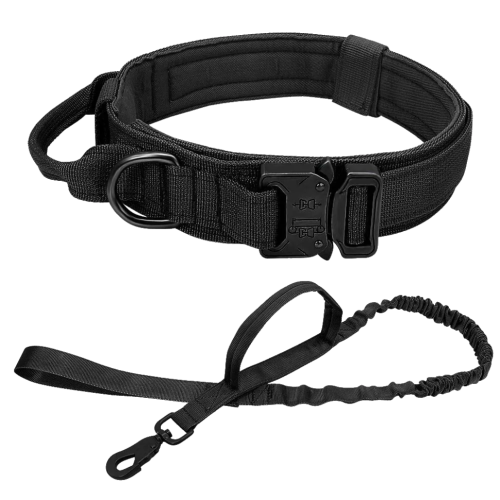 Тактический ошейник PMX-STDG с поводком Чёрный